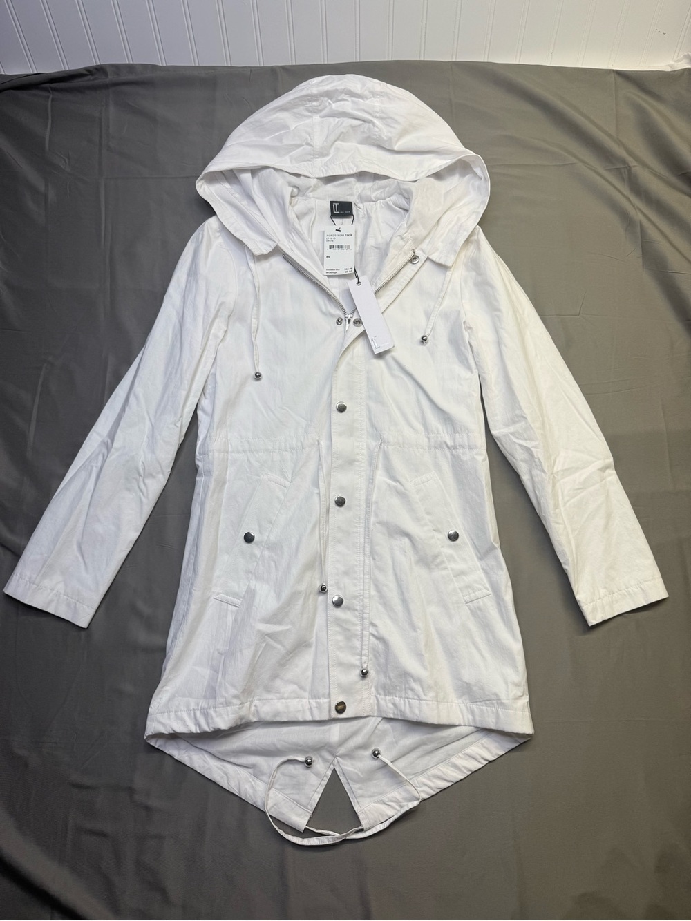 Love Token White Hooded Trench Coat